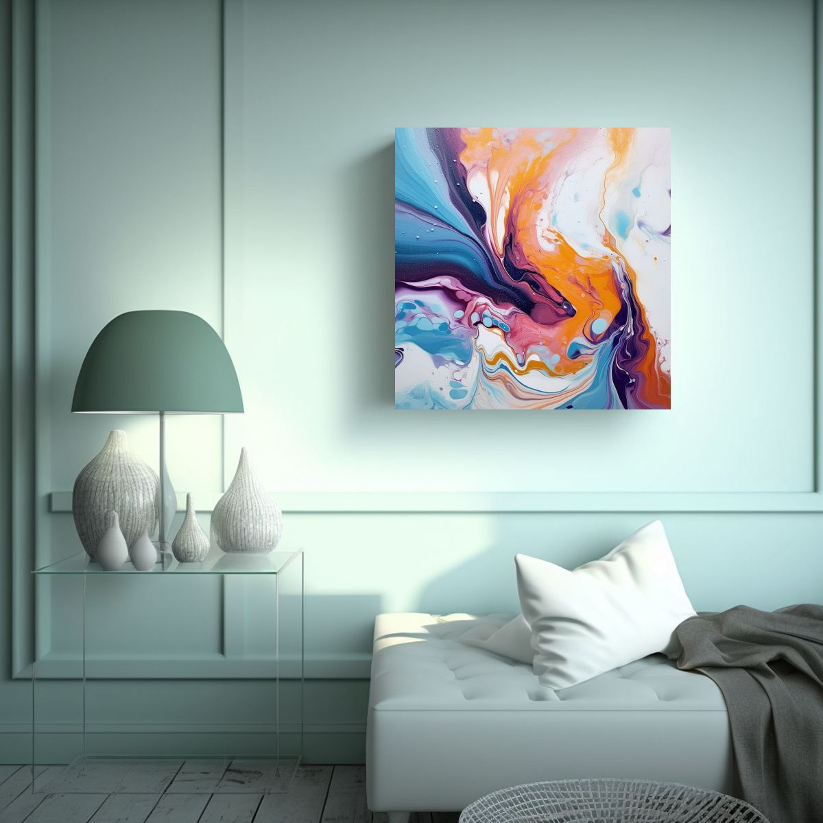 GENERICO - Pintura Vintage Abstracta En Bastidor Tela En HD 50x50 Cm