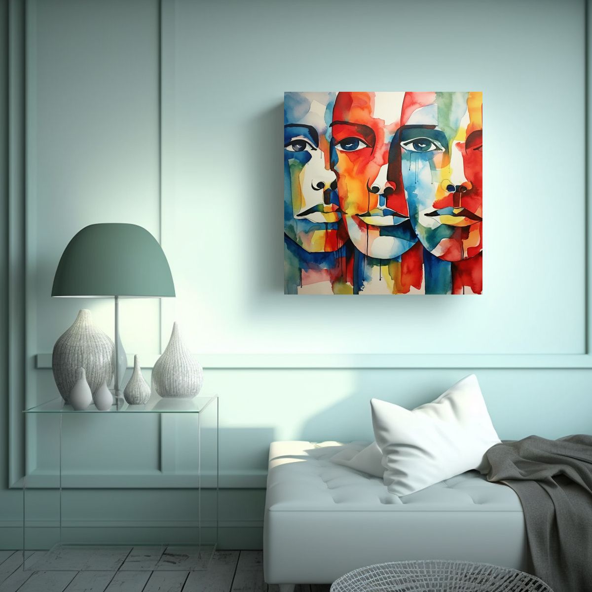 GENERICO - Pinturas De Decoración Arte Cuadro Profundidad 80x80 Cm