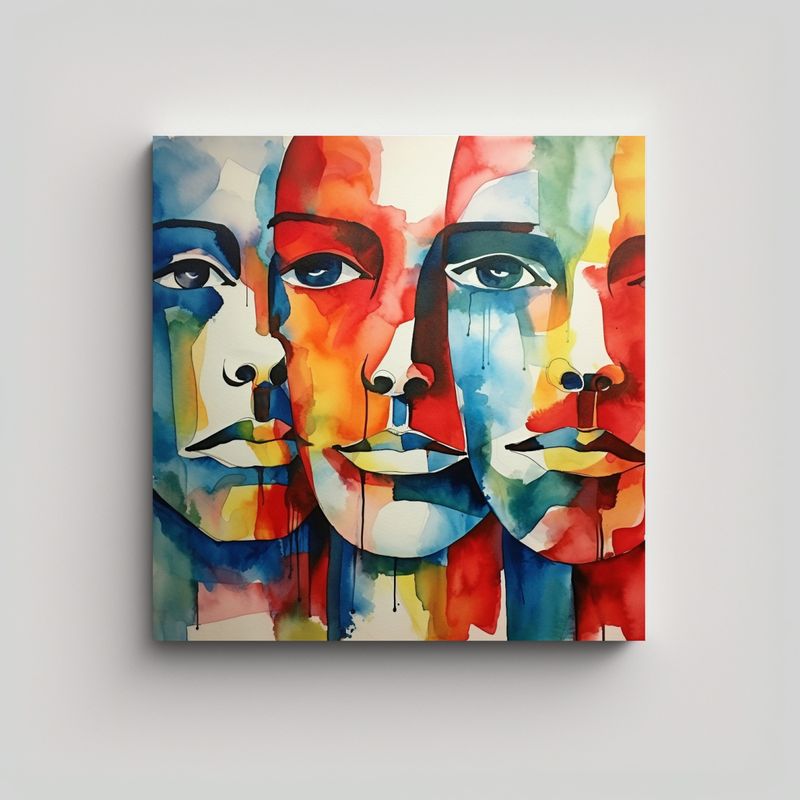 GENERICO - Pinturas De Decoración Arte Cuadro Profundidad 70x70 Cm