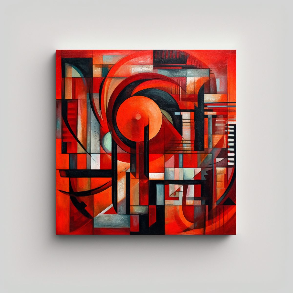 GENERICO - Cuadro Geométrico Abstracto En Bastidor De Alta 50x50 Cm