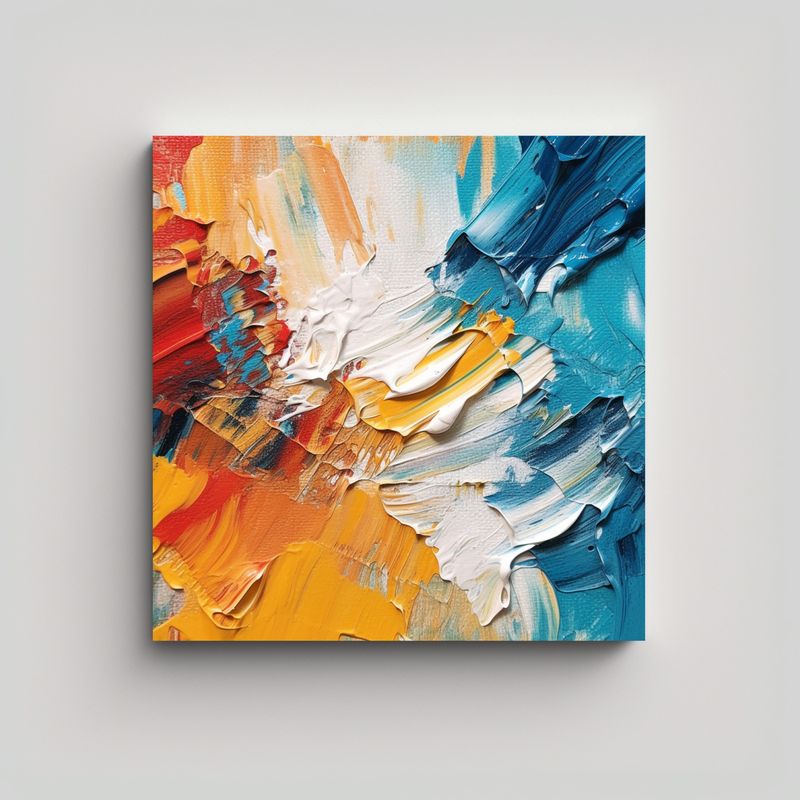 GENERICO - Cuadro Calidos Equilibrio Textura De Lienzo Con 80x80 Cm
