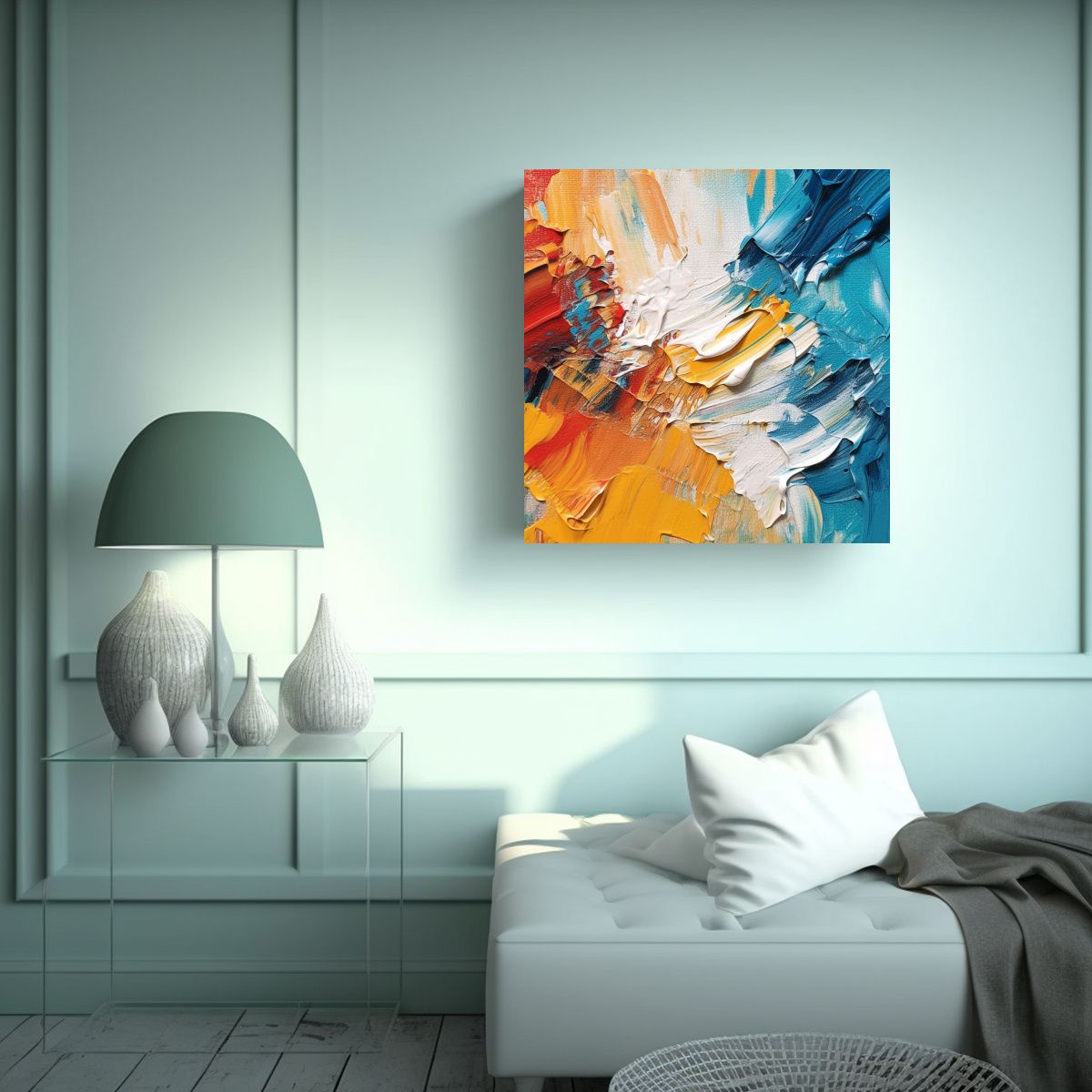 GENERICO - Cuadro Calidos Equilibrio Textura De Lienzo Con 60x60 Cm