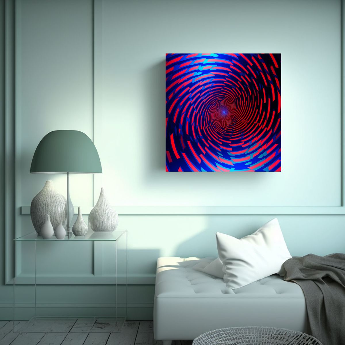 GENERICO - Cuadro Fotografía Figuras Abstractas En Rojo Y 80x80 Cm