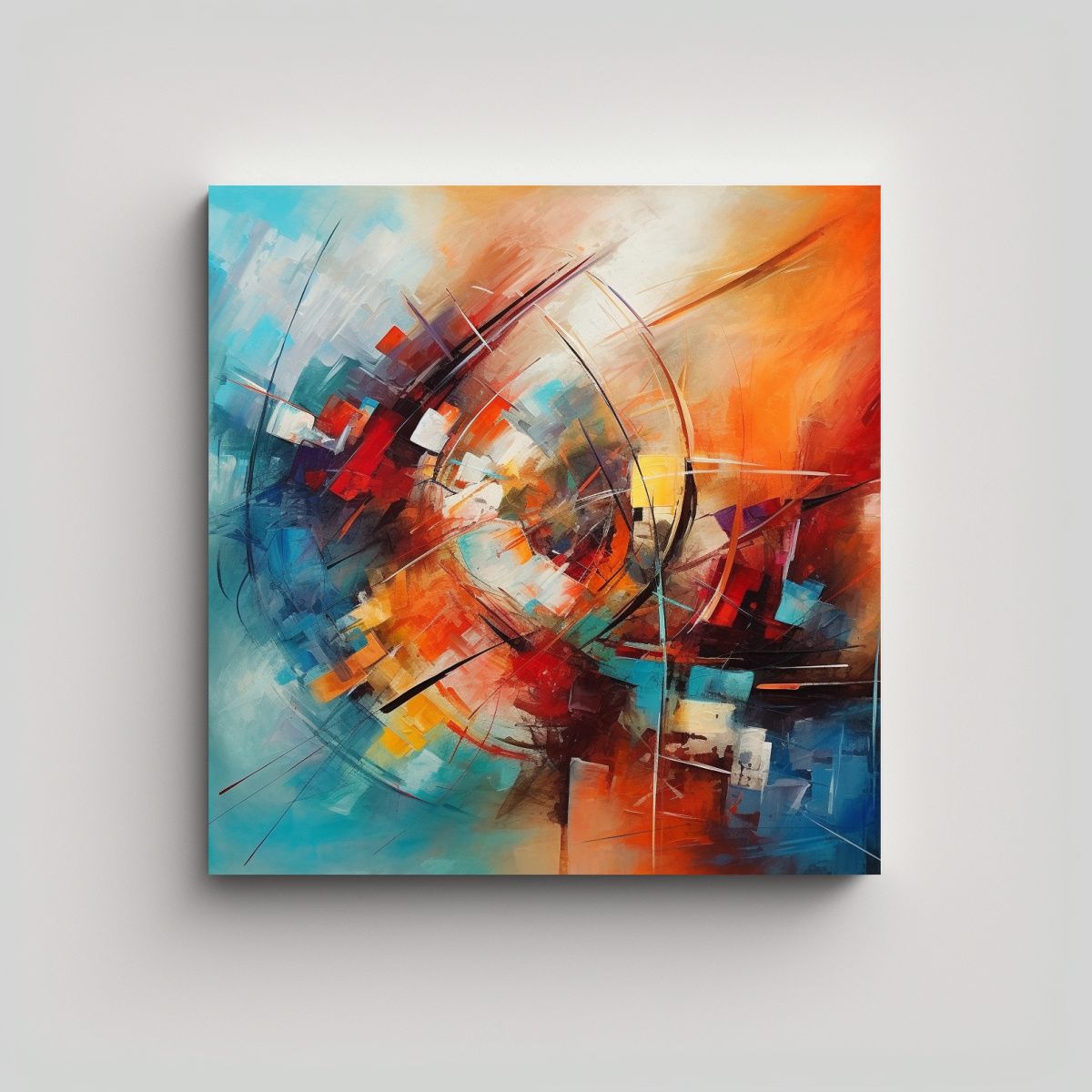 GENERICO - Pinturas Abstractas De Decoración En Lienzo 90x90 Cm