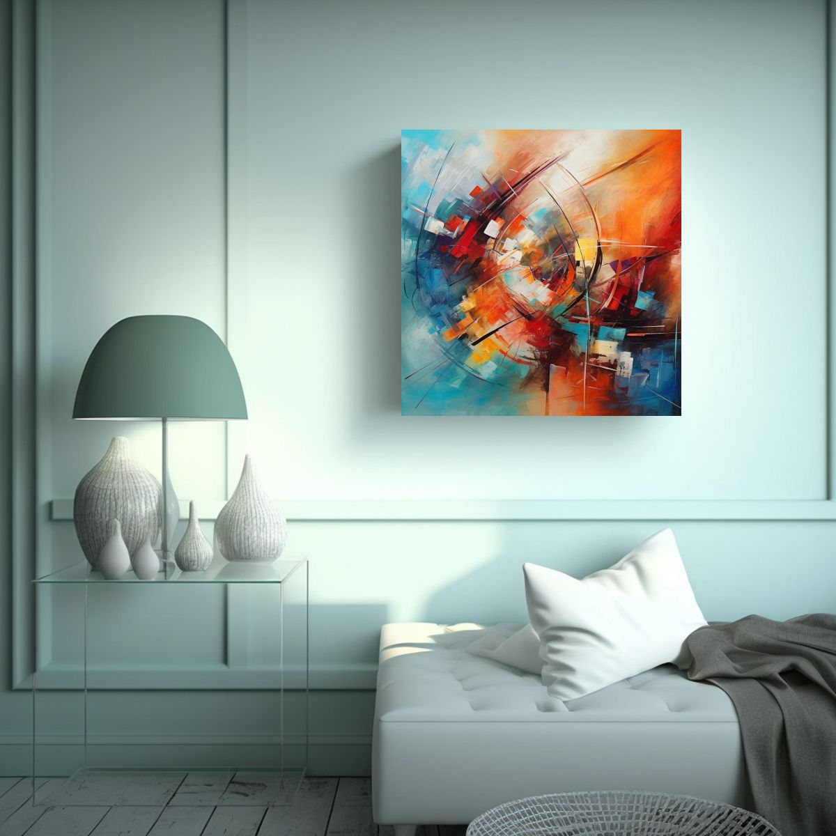 GENERICO - Pinturas Abstractas De Decoración En Lienzo 90x90 Cm