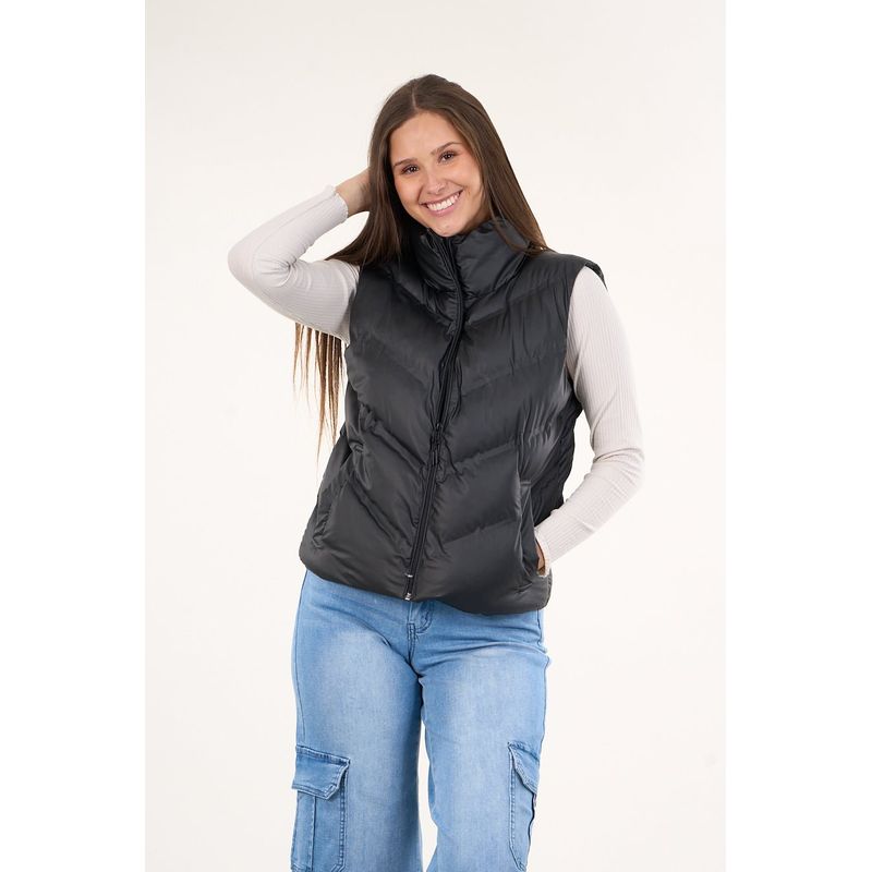 POLEMIC - Parka sin mangas engomada con polar interior Negro VW9747 Polemic