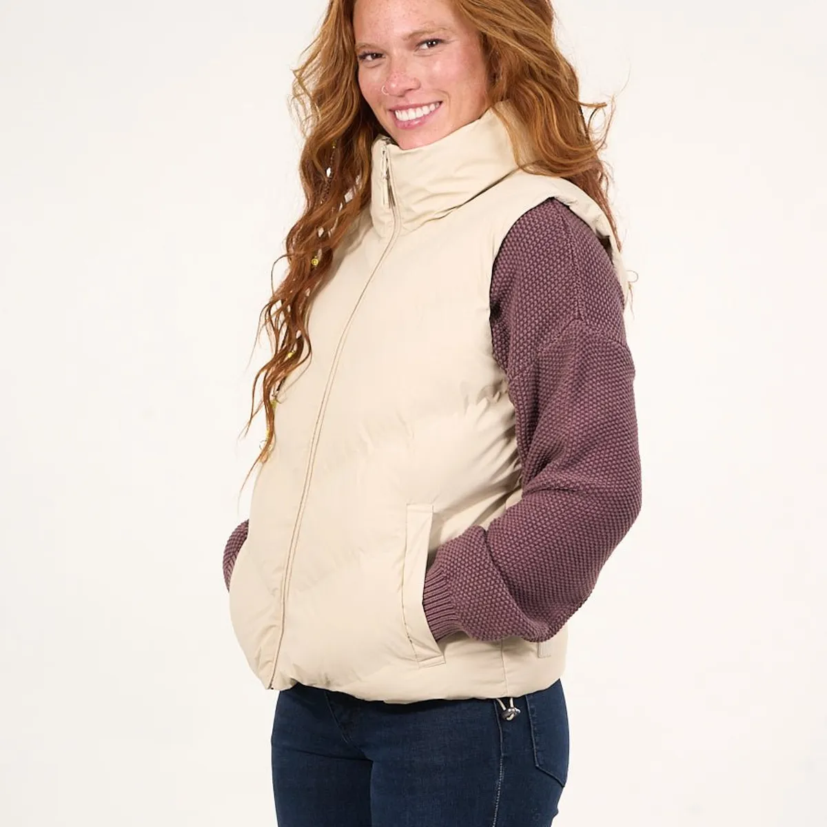 POLEMIC - Parka sin mangas engomada con polar interior Beige VW9747 Polemic