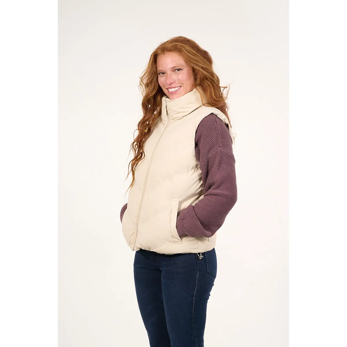 POLEMIC - Parka sin mangas engomada con polar interior Beige VW9747 Polemic