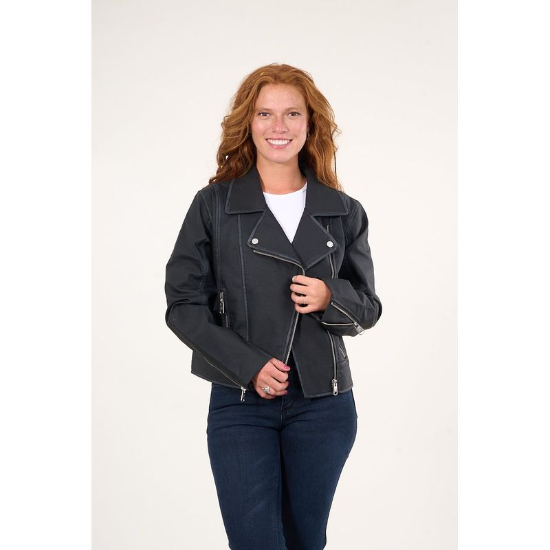 POLEMIC - Chaqueta biker PU procesada Negro VW9748 Polemic.