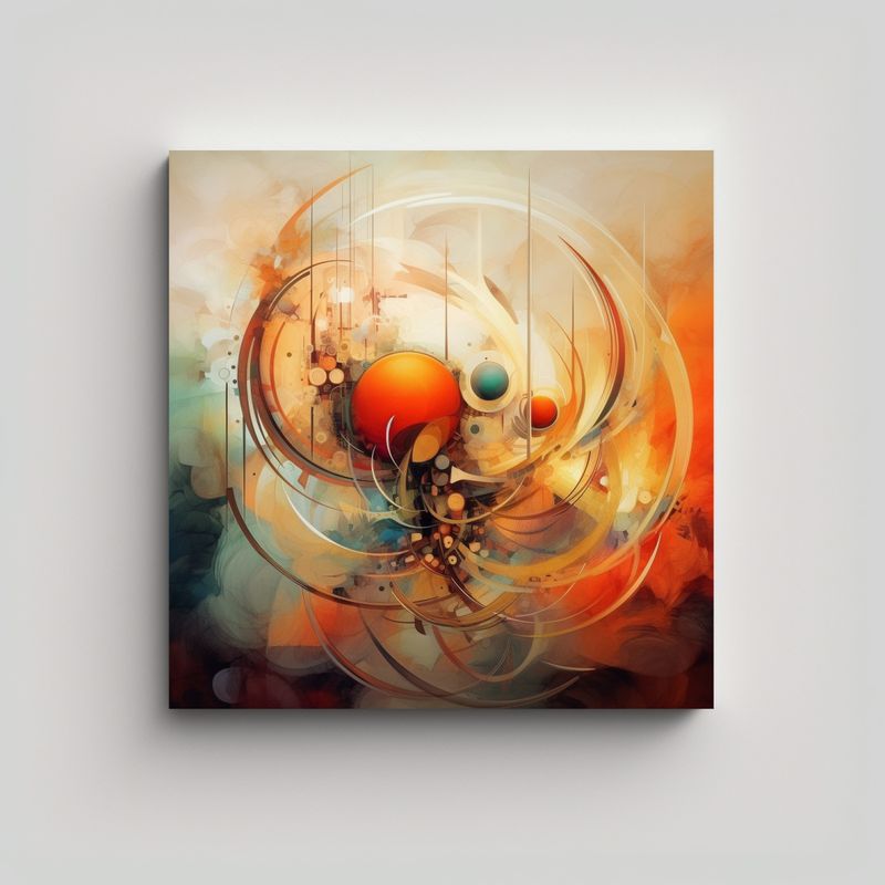 GENERICO - Pintura Abstracta De Arte Conceptual Colorido Y 70x70 Cm