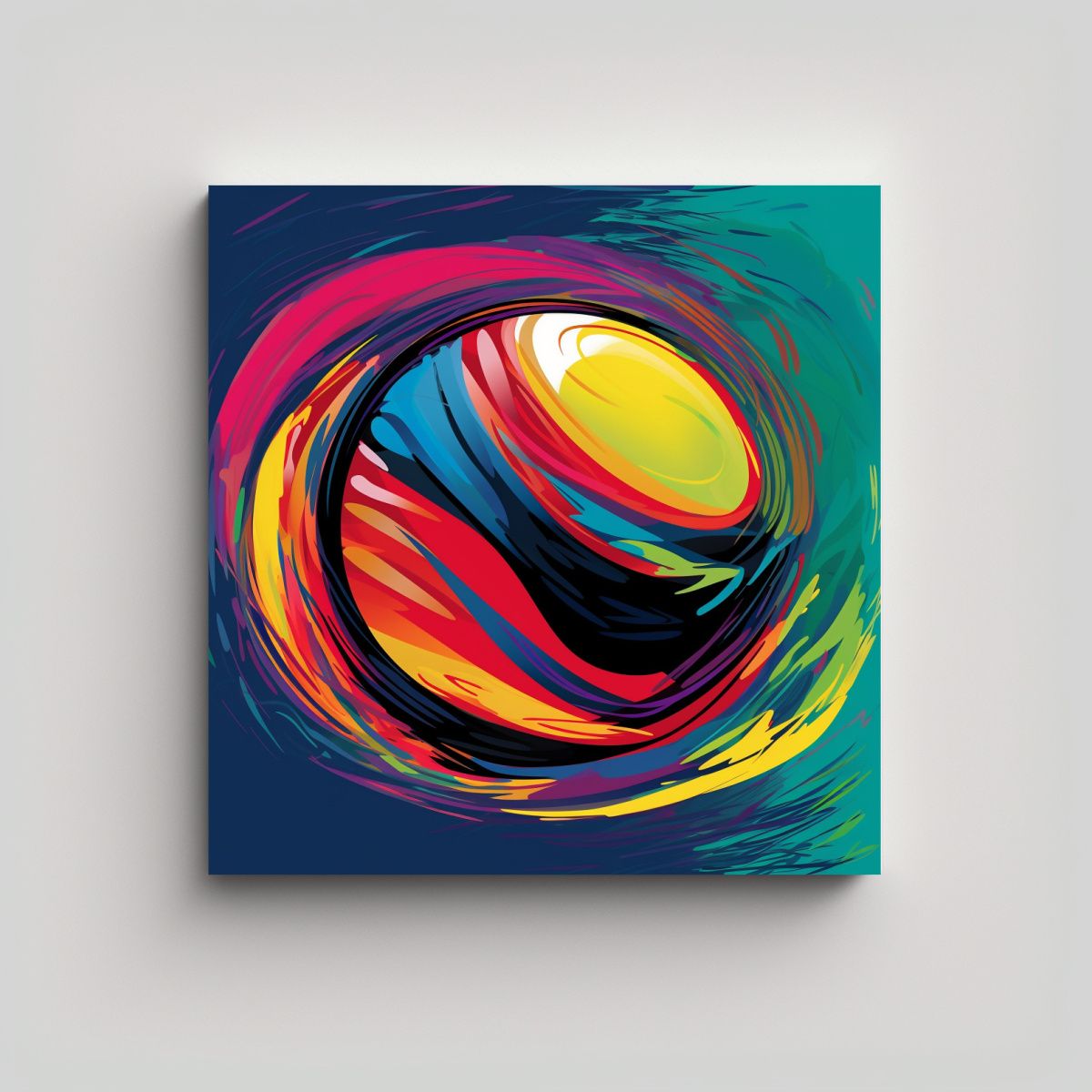 GENERICO - Cuadro Abstracto De Tenis Con Colores Vibrantes Y 60x60 Cm
