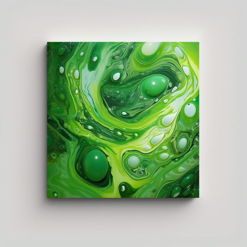 GENERICO - Pintura Decorativa Con Textura Líquida Verde 90x90 Cm