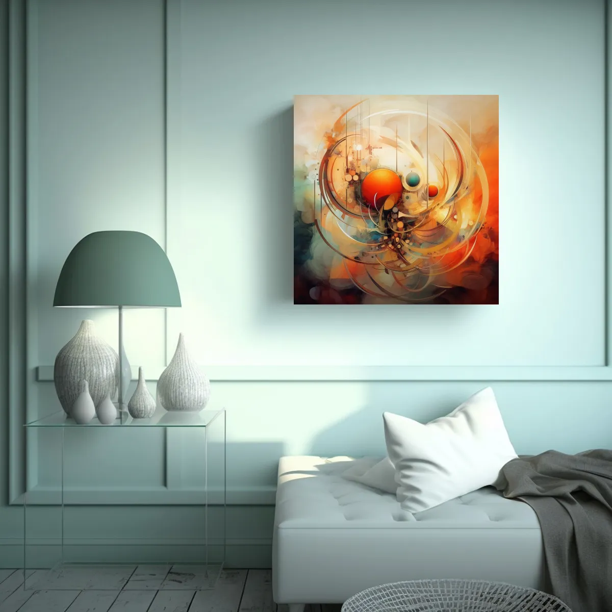 GENERICO - Pintura Abstracta De Arte Conceptual Colorido Y 60x60 Cm