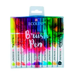 Royal Talens - Set Plumones Punta Pincel Ecoline (10 Colores)
