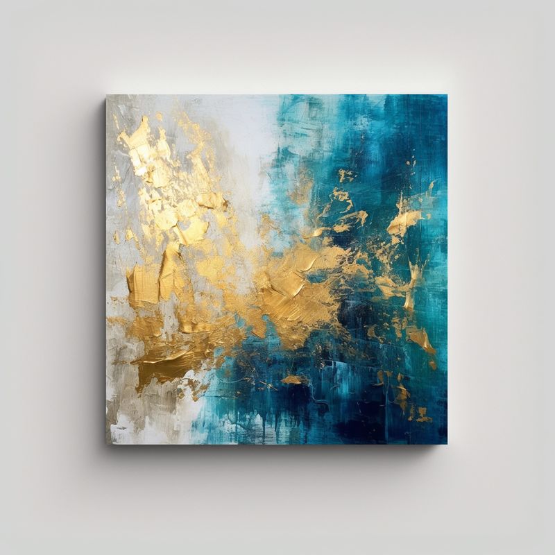 GENERICO - Pintura Abstracta En Lienzo Colores Intensos 8k 70x70 Cm