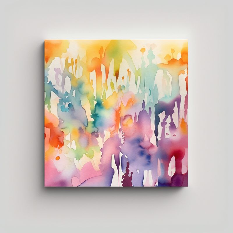 GENERICO - Pinturas En Bastidor Modernas Temática Acuarela 50x50 Cm