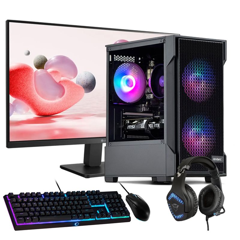 HYPERPC - PC GAMER + MONITOR 24 + Perif: INTEL CORE i3 14100 16gb 500Gb RTX 3060 WiFi