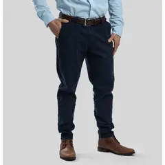 TRAUKO - Pantalón Hombre Algodón Azul Navy