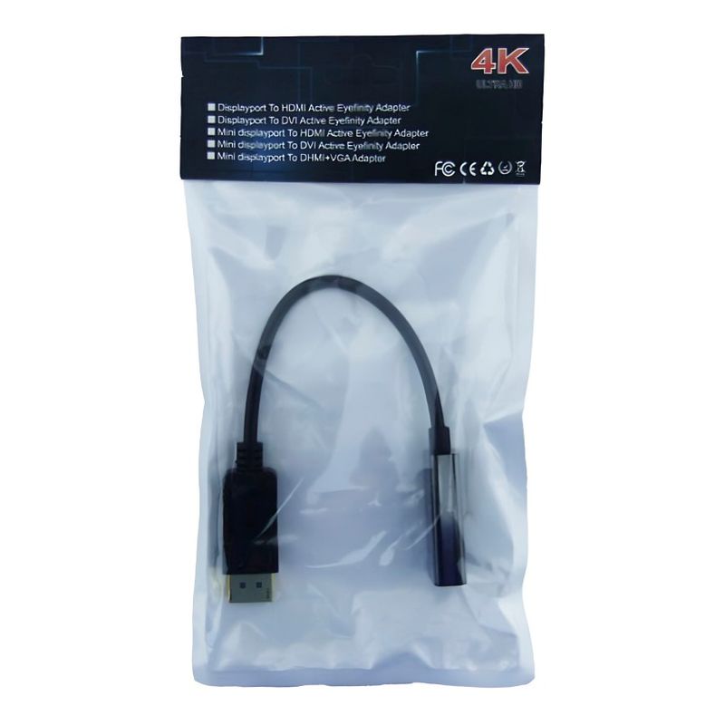 GENERICO - CONVERTIDOR DISPLAY PORT A HDMI 4K ULTRA HD NEGRO