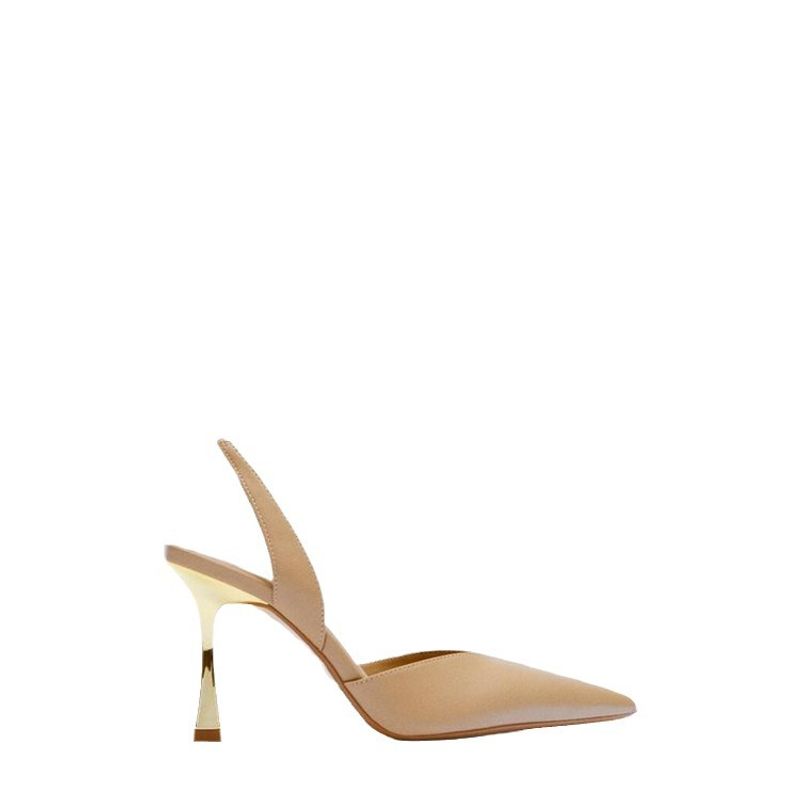 BLWOENS - Zapatos Sandalias de tacón alto para mujeres en verano Zapatilla - Beige