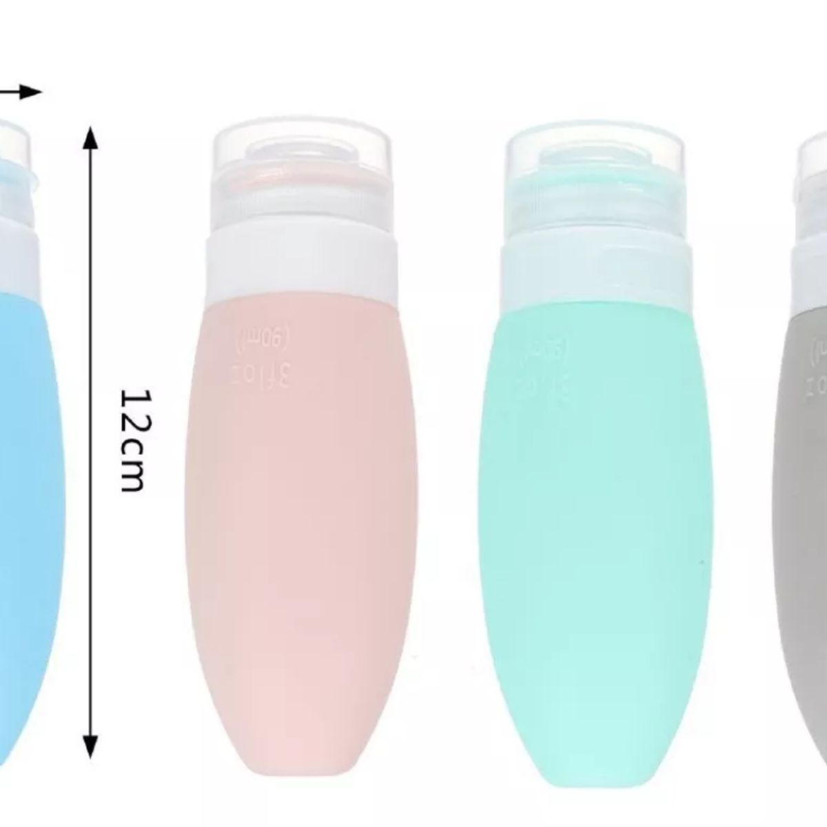 GENERICO - Pack 4 Botellas De Viaje De Silicona Frasco Dispensador