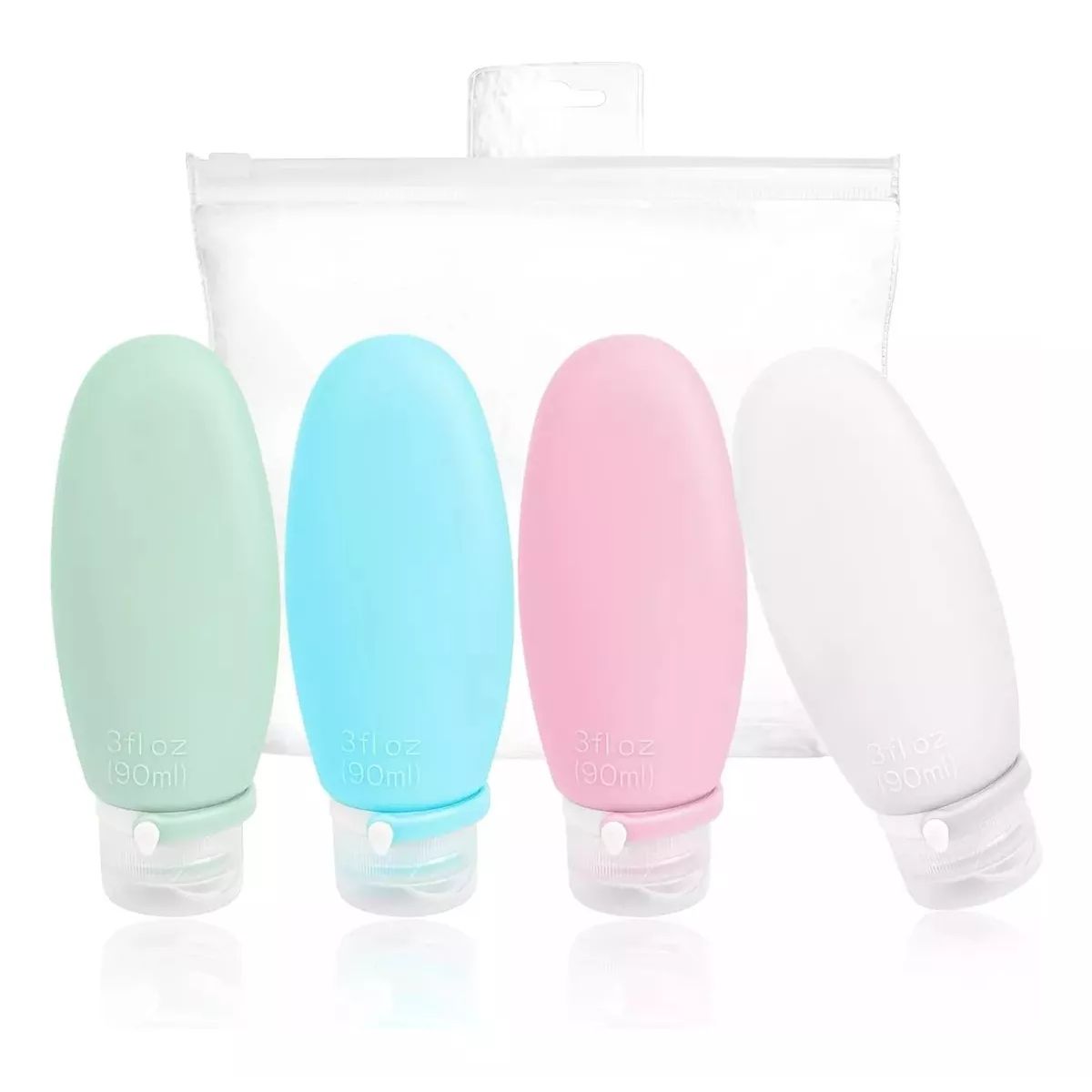 GENERICO - Pack 4 Botellas De Viaje De Silicona Frasco Dispensador