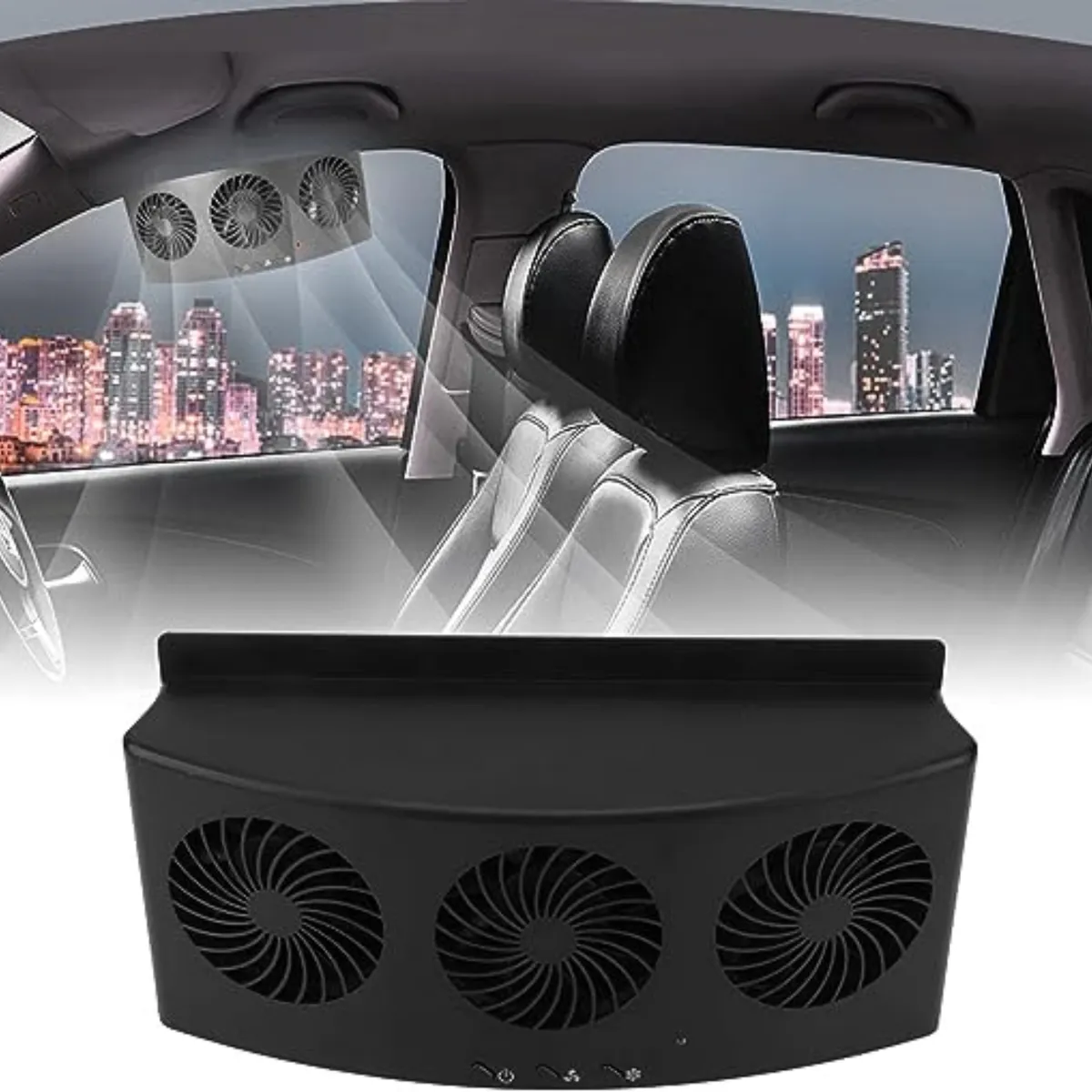 MOVI - Ventilador Solar para Auto con Triple Hélice