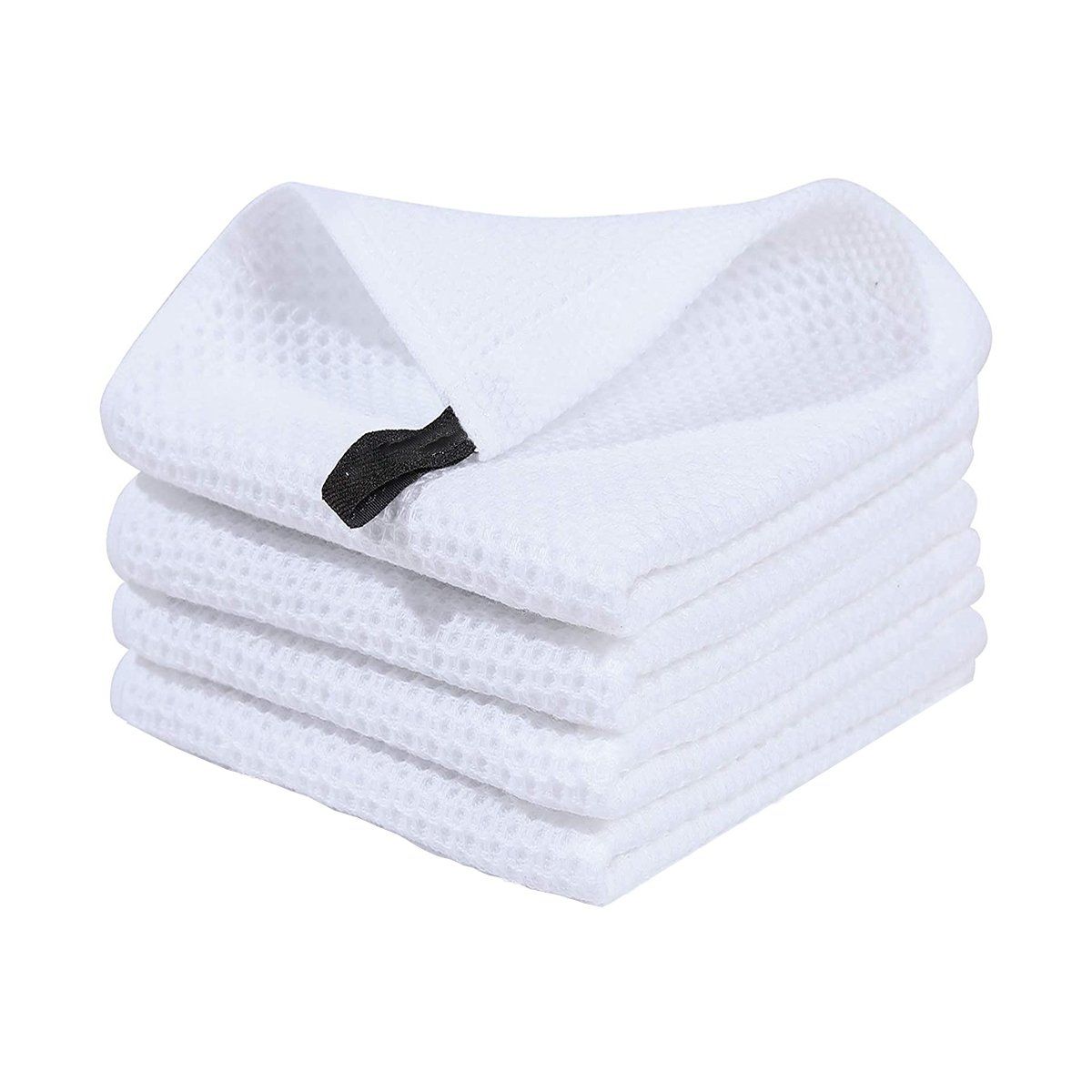 GENERICO - 4 Toallas De Cocina De Algodón 30x30cm Para Limpiar-Blanco