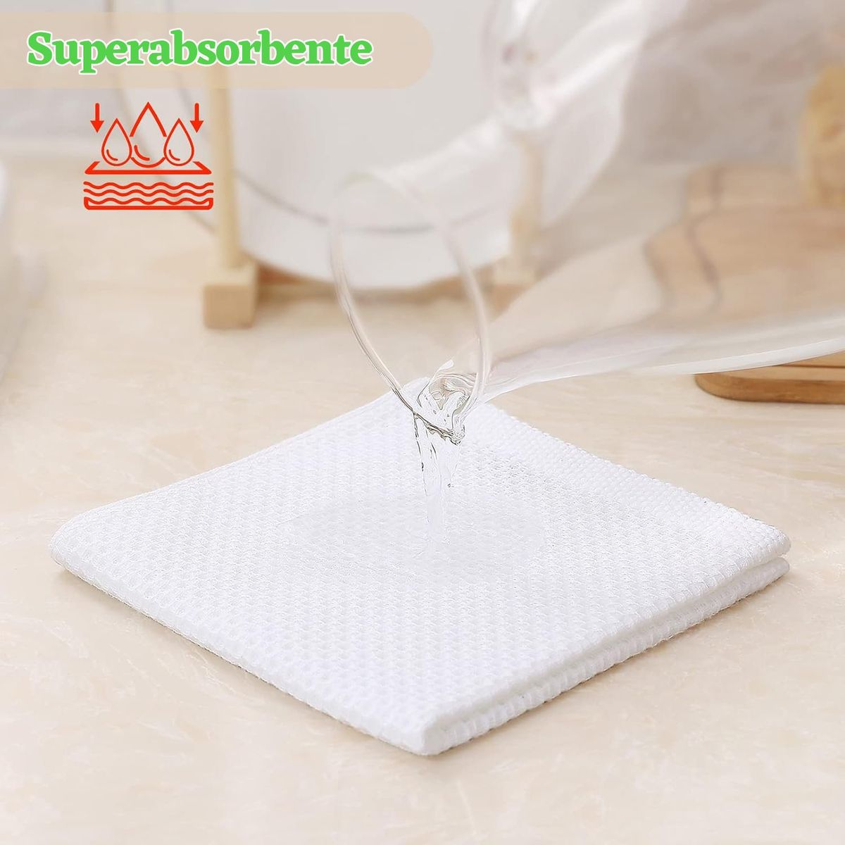 GENERICO - 4 Toallas De Cocina De Algodón 30x30cm Para Limpiar-Blanco