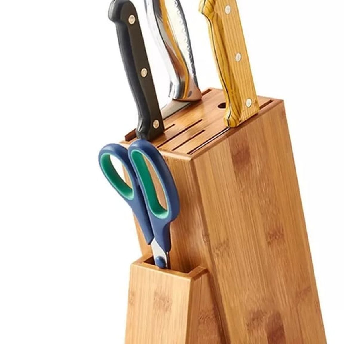 KMT TOOLS - Porta Cuchillos Bambú Soporte Estante Contenedor Cocina