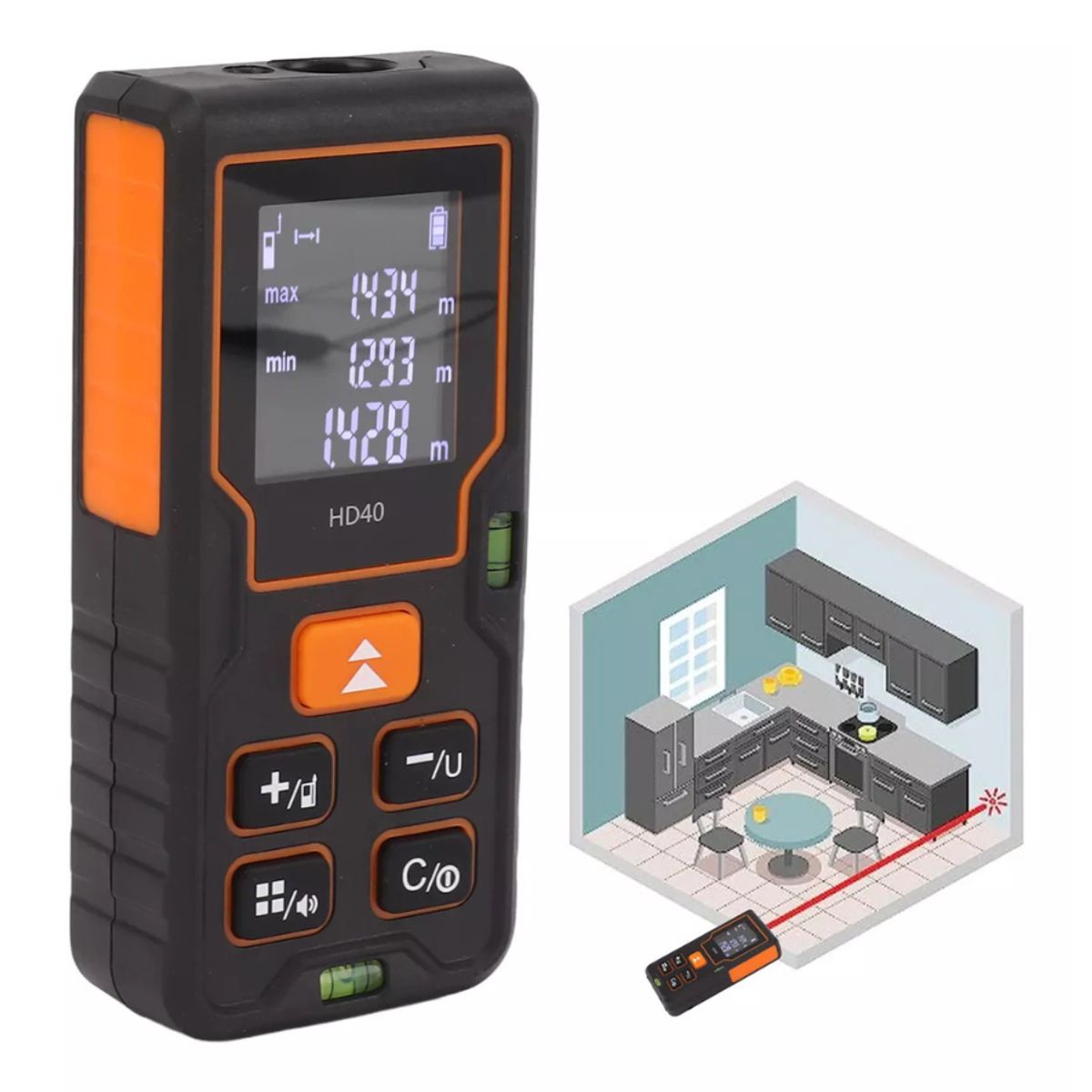 IRM - Medidor De Distancia Laser Digital 80 Metros Área, M3