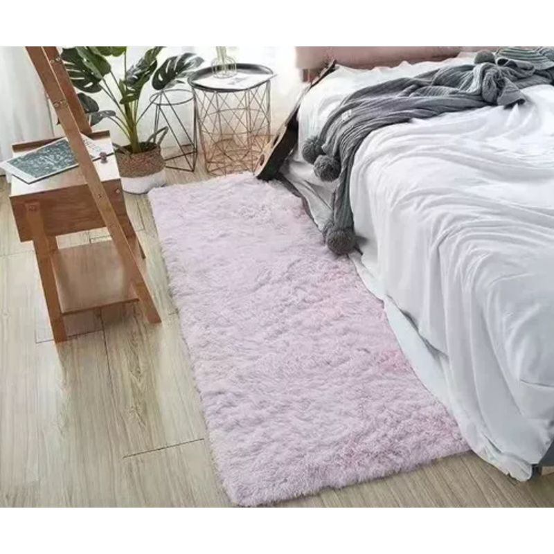 GENERICO - bajada de cama shaggy rosa