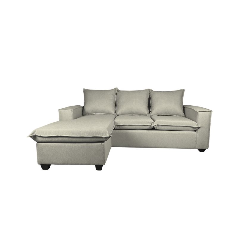 GENERICO - SOFA SECCIONAL MADRID CON 200X160 L INTERCAMBIABLE -COLOR BEIGE