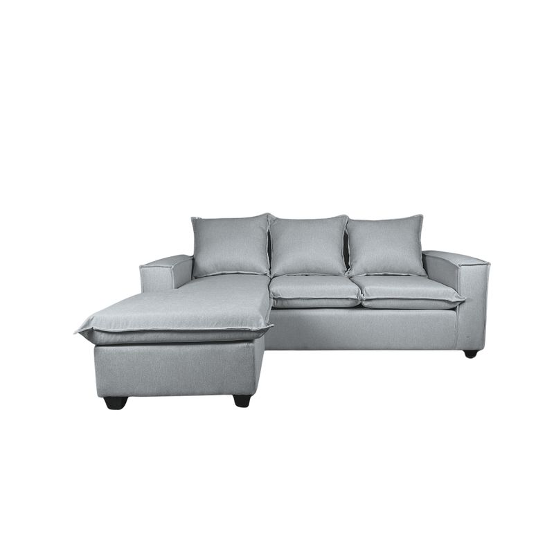 GENERICO - SOFA SECCIONAL MADRID CON 200X160 L INTERCAMBIABLE -COLOR GRIS CLARO