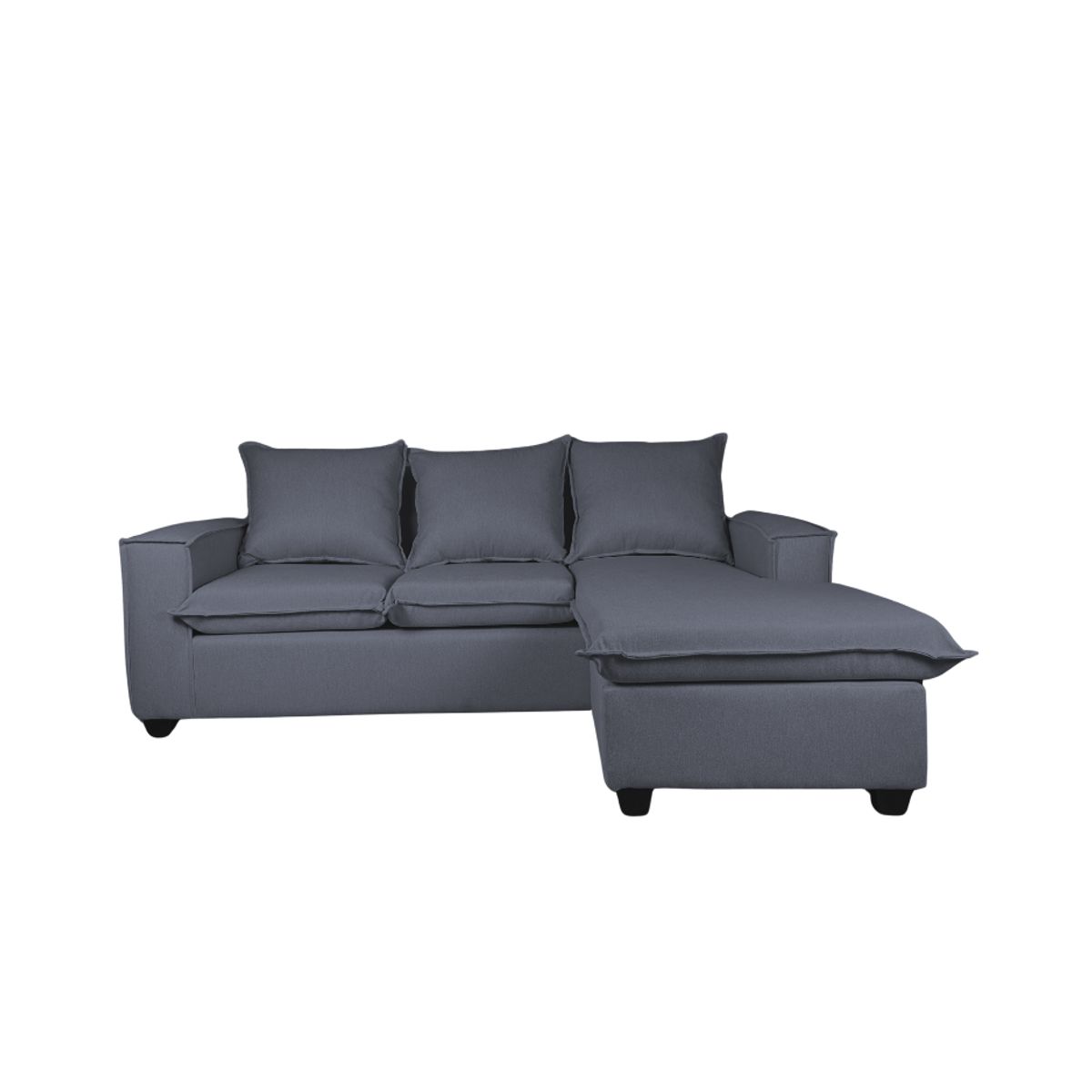 GENERICO - SOFA SECCIONAL MADRID CON 200X160 L INTERCAMBIABLE -COLOR GRIS OSCURO