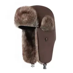 EDWINAYY - Gorrogorro Ruso Unisex Cálido De Lona Invierno Mod Aviador