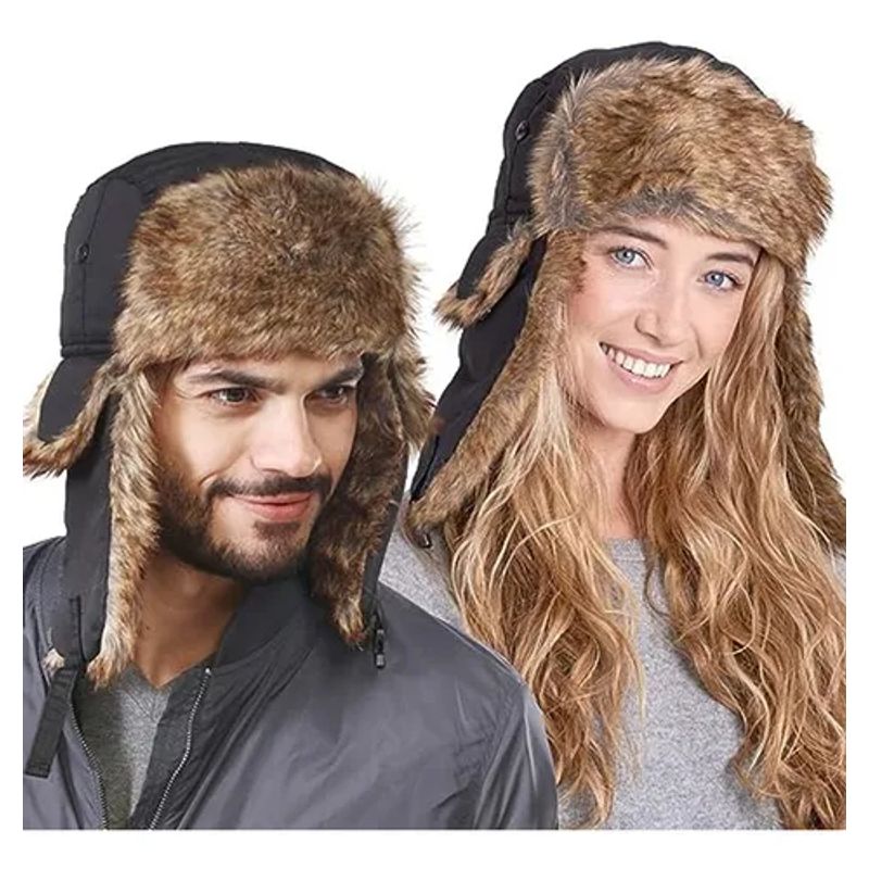 EDWINAYY - Gorrogorro Ruso Unisex Cálido De Lona Invierno Mod Aviador