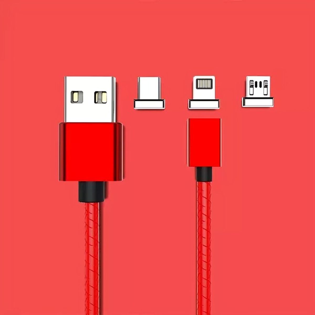 DBLUE - CABLE USB PARA IPHONE 5 6 IPAD RED 1MT