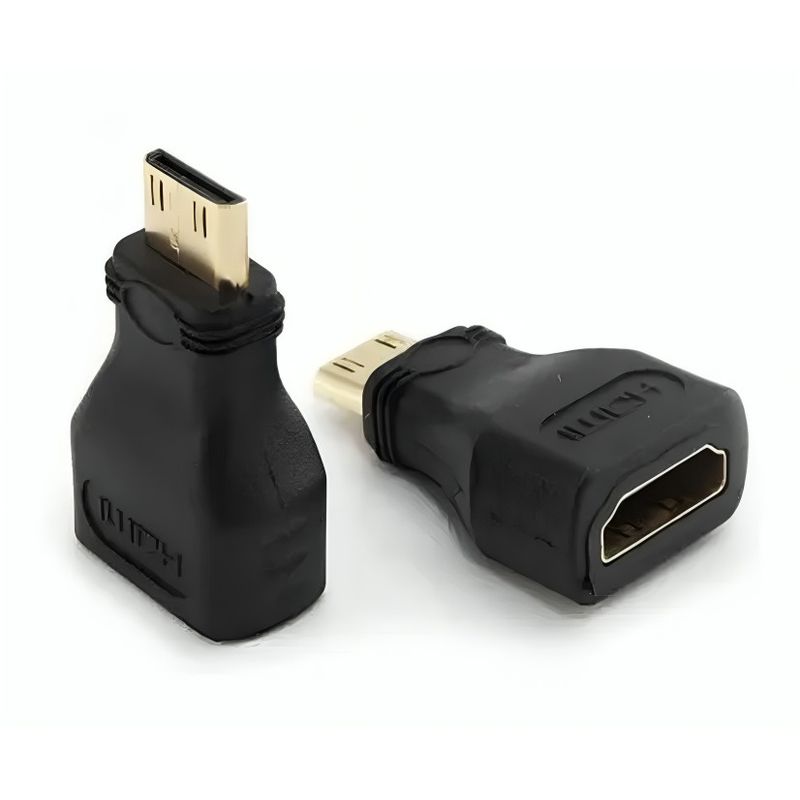 GENERICO - Set x2 Copla Hdmi Hembra A Mini Hdmi Macho Recto.