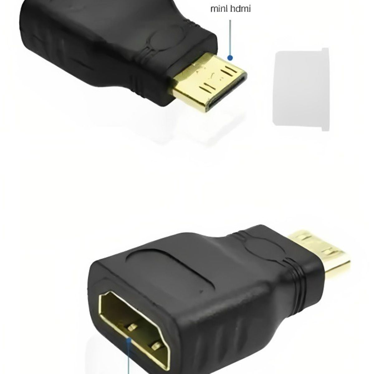 GENERICO - Set x2 Copla Hdmi Hembra A Mini Hdmi Macho Recto