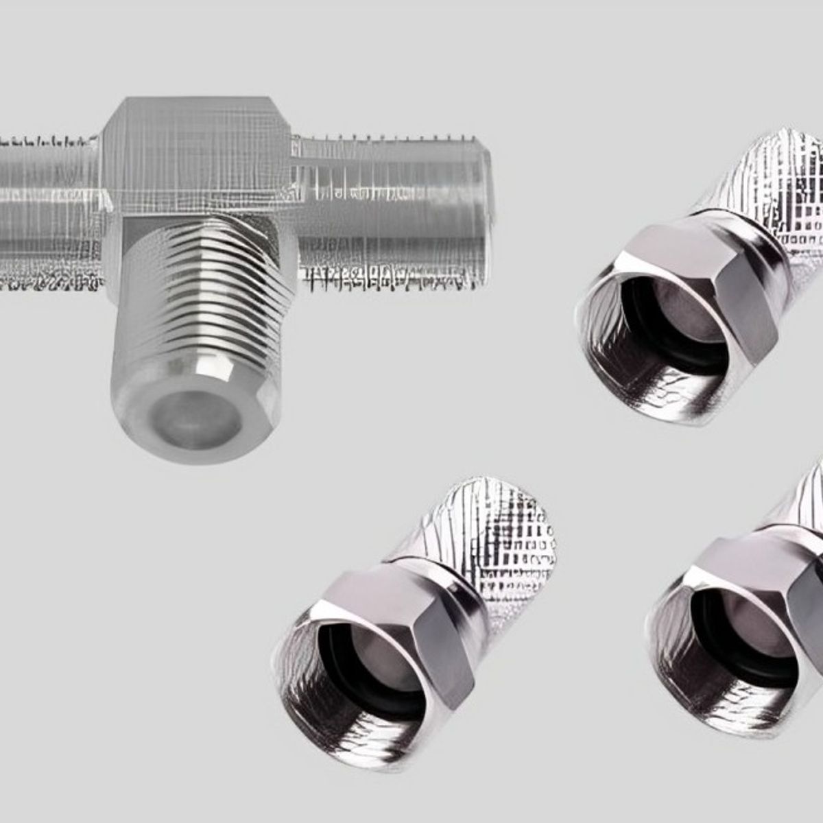 DBLUE - CONECTOR COAXIAL T + 3 PUNTAS DE UNIÓN RG-6