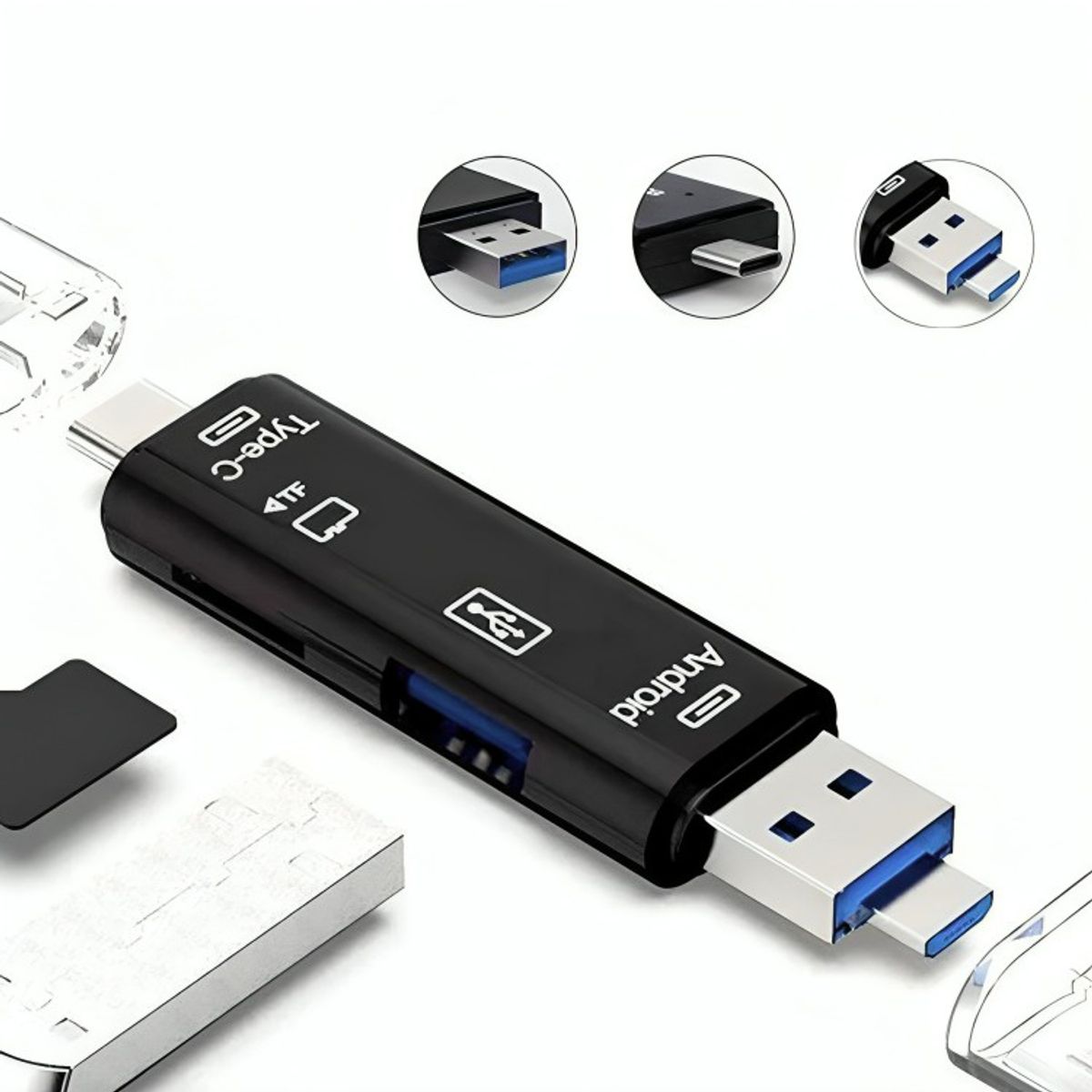 GENERICO - LECTOR MICRO SD  USB 3 EN 1 OTG