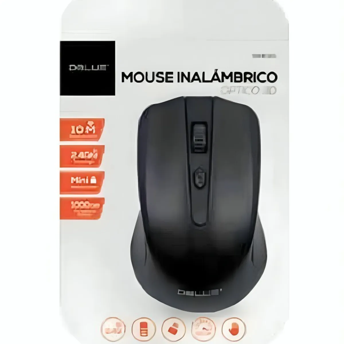 DBLUE - MOUSE INALAMBRICO 24 GHZ 1000 DPI USB 4 BOTONES NEGRO DBLUE