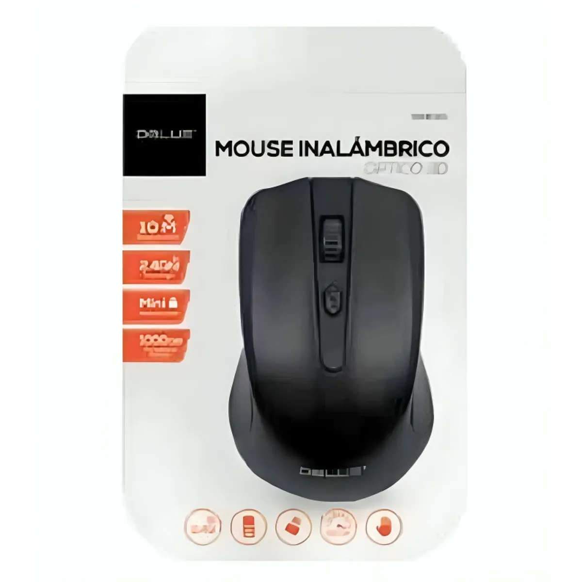 DBLUE - MOUSE INALAMBRICO 24 GHZ 1000 DPI USB 4 BOTONES NEGRO DBLUE