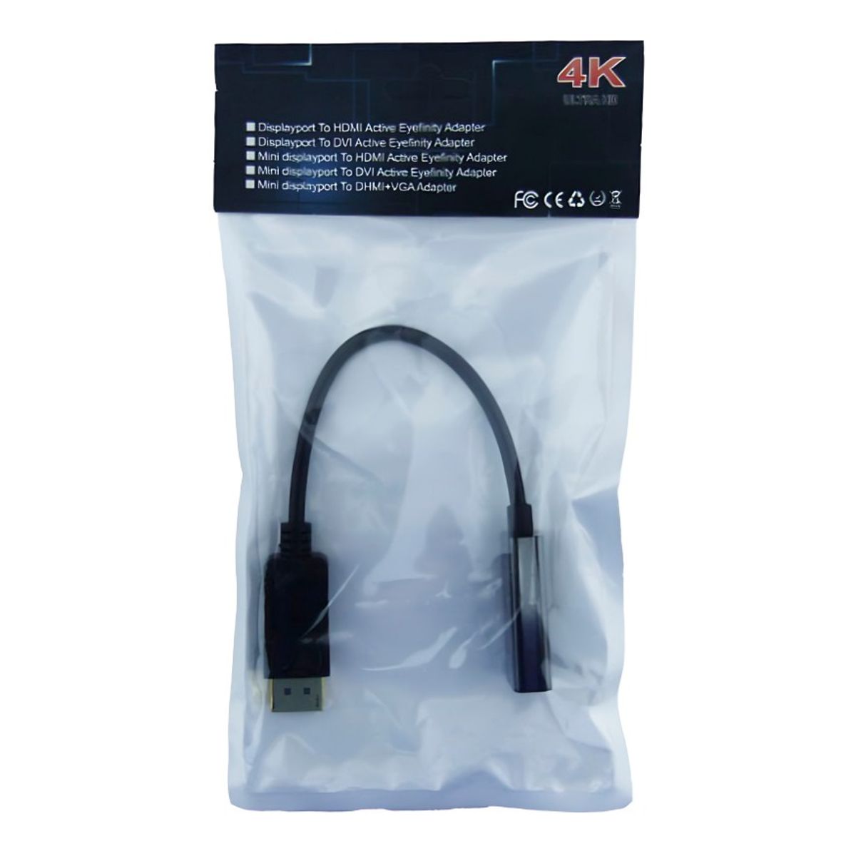 GENERICO - CONVERTIDOR DISPLAY PORT A HDMI 4K ULTRA HD NEGRO