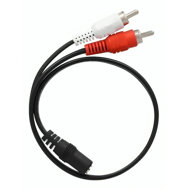 GENERICO - Cable de Audio Hembra 3.5aux a 2 PLUG Blanco Rojo
