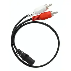 GENERICO - Cable de Audio Hembra 3.5aux a 2 PLUG Blanco Rojo