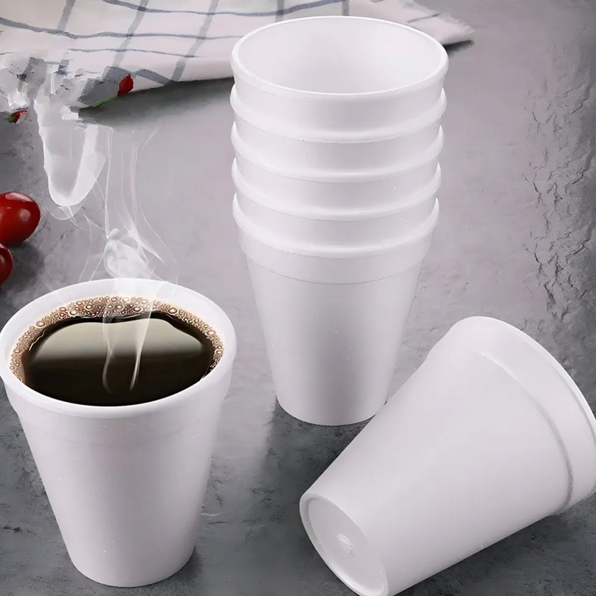 1000 Vasos Desechables Vasos Plumavit Termico Vaso 6oz177ml Bebidas Calientes Vasos De Plumavit Cafe, marca PASTELERIUSCL - Foto 2