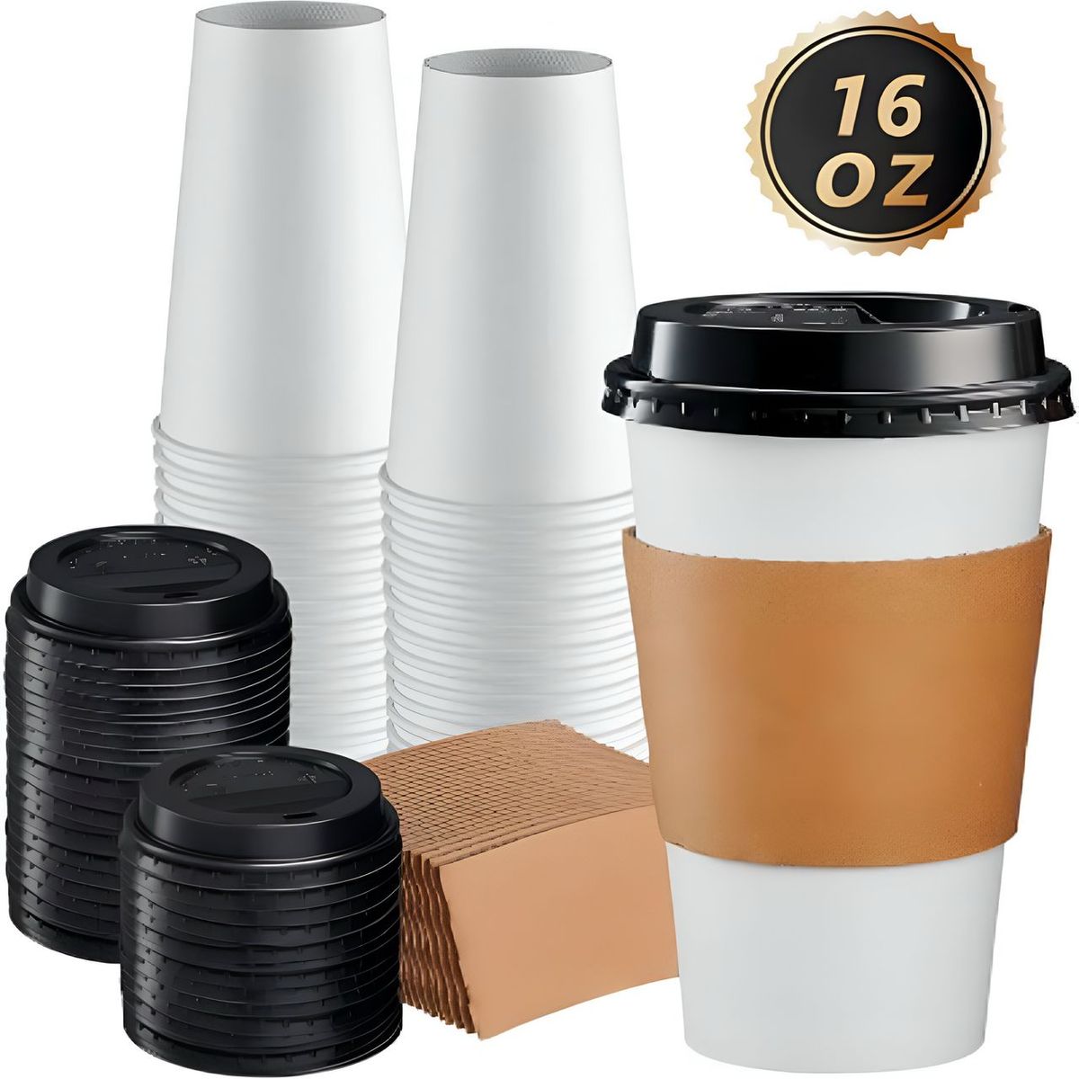 GENERICO - Vaso Cafe Con Tapa 16oz 50und