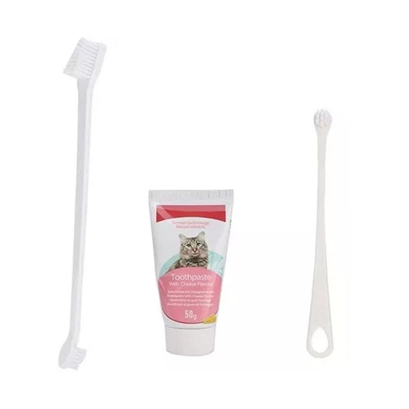 GENERICO - Kit De Limpieza Dental Higiene Para Gatos Cepillo Y Pasta